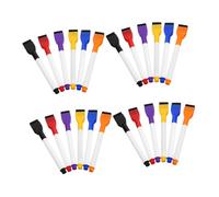 Operitacx 24 Pièces Marqueurs Effaçables à Sec Colorés avec Brosse Effaceur Pointeur Fin pour Tableau Blanc Ensemble de Stylos Effaçables pour Garçon Fille Bureau et Salle de Classe