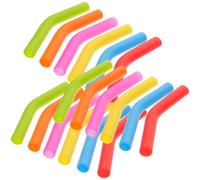 Operitacx 24pcs Embouts de Paille Silicone Coudés Diamètre Intérieur 8mm pour Pailles en Acier Inoxydable, Faciles à Transporter Distinguer, Couleurs Variées