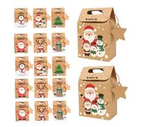 Operitacx 24pièces Boîtes Cadeaux Papier Kraft Pour Dragées Bonbons Et Biscuits Petites Boîtes De Noël Pour Emballage De Friandises Et Décorations De Fête