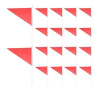 Operitacx 25 Pièces Drapeau Triangulaire Rouge avec Bâton, Léger et | Tissu et Plastique, Format Compact à Ranger, pour Participation Collective et Événements Sportifs