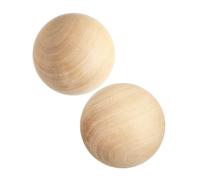 Operitacx 2pcs Boules en Bois Massif Naturel 9cm Sphères Solides sans Éclats pour Projets Artistiques Créativité Décoration Artisanat Bois Dur Lisse