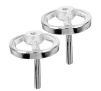 Operitacx 2pcs Poignée pour Tour en Acier Carbone Argentée, Manivelle à Bouton Rotatif Dimensions Précises, Adaptée aux Machines-outils et Équipements Industriels