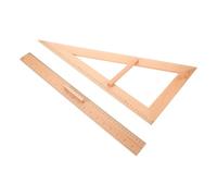 Operitacx 2pcs Règle de Mesure en Bois 50 Cm Règle Droite Menuisier Équerre Triangulaire 90° pour École et Bureau, Outil de Dessin Pédagogique Précis, Fourniture Scolaire Bois