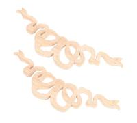 Operitacx 2Pcs Solid Wood Carving Wood Appliques Decorative Furniture Decorative Appliques Decorative en For Furniture Wall Applique Decor Door Applique Khaki