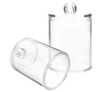 Operitacx 2pièces Boîte de Rangement Acrylique avec Couvercle Organisateur Transparent pour Coton-tiges et Lingettes Démaquillantes Boîte Pratique pour Cosmétiques