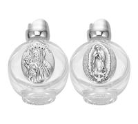 Operitacx 2pièces Bouteilles Verre Miniatures pour Eau Bénite Flacons Rechargeables Décoratifs avec Motif Délicat pour Usage Religieux et Mariages Lot
