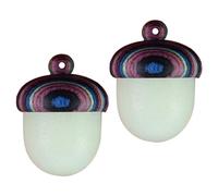 Operitacx 2pièces Breloques Bois Forme Pomme De Pin Pour Création Bijoux Pendentifs Gland Décoration Porte-clés