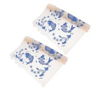 Operitacx 2pièces Papier Transfert sous Glacure Céramique Poterie Décalcomanie Porcelaine Bleue Blanche Motif Poisson Fleur Résistant Haute Température pour Artisanat Argile