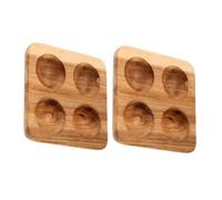 Operitacx 2pièces Porte-œufs Bois Acacia Organisateur pour Réfrigérateur ou Plan de Travail Design Rustique pour Ranger les Œufs sans Qu ils Cassent