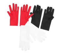 Operitacx 3 Paires Gants Élastiques Spandex Lot pour Inspection de Bijoux Gants Détiquette Confortables et Ajustables Couleurs Blanc Noir et Rouge