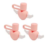 Operitacx 3 Pièces Bouchon de Paille en Silicone Adorable Joint Étanche et Anti-éclaboussures, Couvre Paille Réutilisable pour Activités en Plein Air, Couleur Blanc
