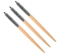 Operitacx 3 Pièces Brosse Ronde pour Coiffer Moustaches et Franges Poils Ultra Fins en Bois Petite Taille en Nylon Portable Style Précis en Voyage