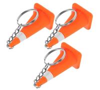 Operitacx 3 Pièces Keychain à cône de route de sécurité Breloques mini cônes de signalisation routière mini cônes de construction petits cônes de signalisation acier inoxydable Orange