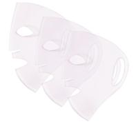 Operitacx 3 Pièces Masque en Silicone Visage Humain Réutilisable, Design Unique, Matériau Silicone Souple, Masque Hydratant Pratique pour Soins du Visage à Domicile