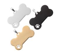 Operitacx 3 Pièces Médaille D’Identification pour Chien Forme Os en Acier | Gravure Personnalisée, Fixation au Collier pour Balades et Aventures Extérieures, Finition Polie, Style Élégant, Couleurs Or