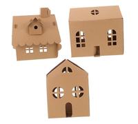 Operitacx 3 Pièces Miniature Cardboard Dollhouse Kit for DIY Sustainable Paper Model Houses for Artistic Exploration Travel Friendly Educational Toy