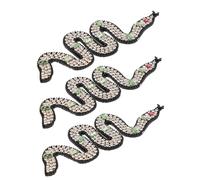 Operitacx 3 Pièces Patch Serpent Brodé à Perles Appliques Couture à Coudre pour Sacs à Dos Vêtements et Accessoires DIY Décoration et Créative