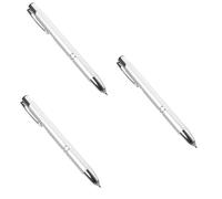 Operitacx 3 Pièces Stylo à Bille Lumineux Stylo Lampe De Poche Stylet pour Écran Tactile Écrire des Stylos à Bille Stylos avec Lumière Métalliques à LED en Métal Silver Abdos