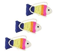 Operitacx 3 Pièces Tapis à Griffer pour Chat de Poisson, Sisal, Petit