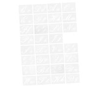 Operitacx 32 Feuilles Pochoir Soi-même, Gabarit de Dessin Réutilisable en Pet, Blanc, Lavable, pour Garçon et Filles, Lettres et Chiffres