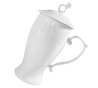Operitacx 375ml Tasse à Café en Céramique Blanche avec Couvercle | Usage Maison et Restaurant, Design Délicat aux Lignes Élégantes, Capacité 375ml, Couleur Blanche