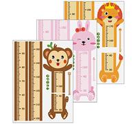 Operitacx 3ensembles Stickers Muraux De Mesure De Hauteur Pour Autocollants Animaux Carton Décoration Murale Pratique Et Amusante Pour Chambre Inclus De Stickers Lion Lapin Singe