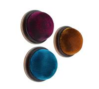 Operitacx 3pièces Coussin à Aiguilles avec Base Bois Pailletée Doré Rouge Bleu pour Couture Et DIY Support Stable Et Décoratif pour Couturière