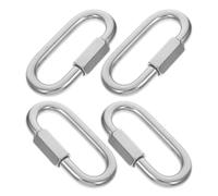 Operitacx 4 Pièces Anneau de Connexion Rapide en Acier Inoxydable Argenté pour Chaîne, Forme, Finition Polie sans Bavure, Installation Facile pour Réparations D'urgence et Lignes Logistiques