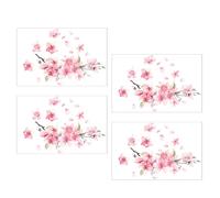 Operitacx 4 Pièces Autocollant Voiture Fleur de Cerisier Rose pour | Protection Anti-rayures, Retrait sans Résidu, Texture Délicate, Usage Conduite Urbaine et Courses