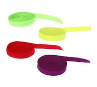 Operitacx 4 Pièces Bandes Élastiques Fluorescentes Nylon Rubans Extensibles pour Couture Accessoires pour Vêtements Bordures Renforcées pour Pantalons Couleurs Rouge Jaune et Vert Fluo