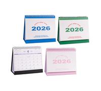 Operitacx 4 Pièces Calendrier de Bureau Calendrier Flip Spiralé Compact et Artistique Agenda Anglais pour Organisation Professionnelle et Habitudes