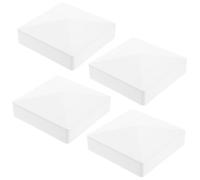 Operitacx 4 Pièces Capuchons de Poteau de Clôture PVC Protection Étanche et Résistante Aux Taches Couvercles Carrés Modernes pour Poteaux de Mailbox Lampadaire et Quais