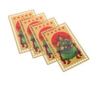 Operitacx 4 Pièces Carte Amulette Feng Shui Année du Cheval 2027 en | Fortune et Protection, Style Festif pour Maison ou Temple, Nouvel An Chinois
