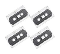 Operitacx 4 pièces Cassettes Audio Vierges avec Boîtier Transparent Enregistrables Stables pour Projets DIY Messages Vocaux et Conservation Musicale Rétro