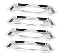 Operitacx 4 Pièces Couvercle de Brûleur de Gaz Carré de Acier Inoxydable Plateau Égouttement Robuste pour Réchaud à Gaz Compatible avec Divers Modèles Facile à Nettoyer Entretenir