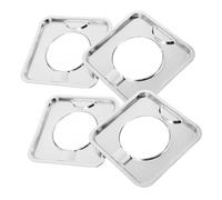 Operitacx 4 Pièces Couvercle De Poêle Lèchefrite Pan à à Gaz Accessoires D'installation De Poêle Électrique Couvoirs De Poêle D'invention Pan à à Silver Acier Inoxydable