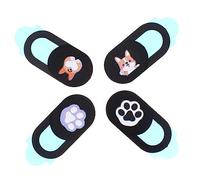Operitacx 4 pièces Couvre Caméra de Protection Housses Adorables pour Webcam Durables et Pratiques pour Ordinateurs Smartphones et Noir