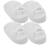 Operitacx 4 Pièces Masque D'opéra de Pékin Non Peint en Pvc Blanc, Réaliste