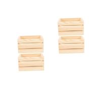 Operitacx 4 Pièces Paniers Miniatures pour Décoration et Rangement Accessoires de Maison de Poupées Bacs de Stockage pour Miniature pour Boissons et Aliments