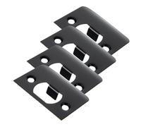 Operitacx 4 pièces Plaque de Gâche D-type Acier Inoxydable Noir Lot pour Porte Renfort de Serrure Pêne Guide de Verrouillage Robuste et Stable Compatible avec Porte Standard