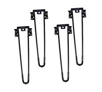 Operitacx 4 Pièces plianteavec piètement en métal Épingle à Cheveux Pliable Jambe Pied de Bureau Soutien Meubles Noir Pied de Table Pied de Meuble Le Fer Black