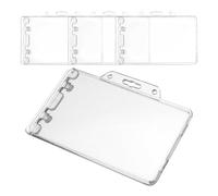 Operitacx 4 pièces Porte-badge Horizontal Transparent Plastique Dur Abs Étui Rigide Porte-nom Polyvalent pour Cartes Identité Badges et Cartes de Crédit Lot