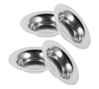 Operitacx 4 Pièces Récipient Rond pour Chauffe-Cire en Acier Inoxydable, | Compatible Lampe à Parfum, Finition Métal Argenté, Surface Lisse, Nettoyage Facile, Chaleur Uniforme