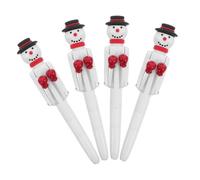 Operitacx 4 Pièces Stylo à Bille Neigeux de Noël Stylo Décompression Interactif Bonhomme Bras de Boxe Écriture pour Fêtes de Noël