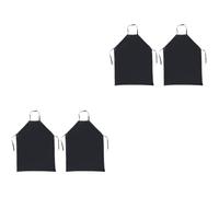 Operitacx 4 Pièces Tablier Cuisine Imperméable Pvc Noir Résistant Huile