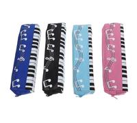 Operitacx 4 Pièces Trousse à Crayons pour Filles Étui à Stylos Motif Piano Poche à Crayons Pratique Oxford Noir Bleu Bleu Rose