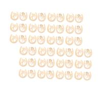 Operitacx 48 Pièces Horseshoe Shaped Wood Pieces For DIY Crafts Natural Wooden Slices With Rustic Texture For Painting Holiday Decorations And Creative Art Projects