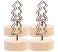 Operitacx 4pièces Porte-Photos à Clip Bois avec Base Supports Décoratifs pour Noms De Table Et Mémo pour Mariages Et Événements