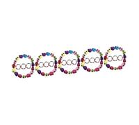 Operitacx 5 Ensembles Bracelet De Perles Tête De Mort Style Punk Exagéré Bijoux Pour Hommes Tête De Mort Colorée Chaîne De Main D'Halloween Perles Focales 4 pièces * 5