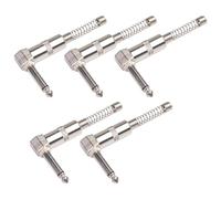 Operitacx 5 pièces Adaptateur Jack Pédale Degrés Lot de Connecteurs pour Guitare Électrique et Pédalier Transmission de Signal Accessoires Instruments Musique Fiable Nickel Argenté